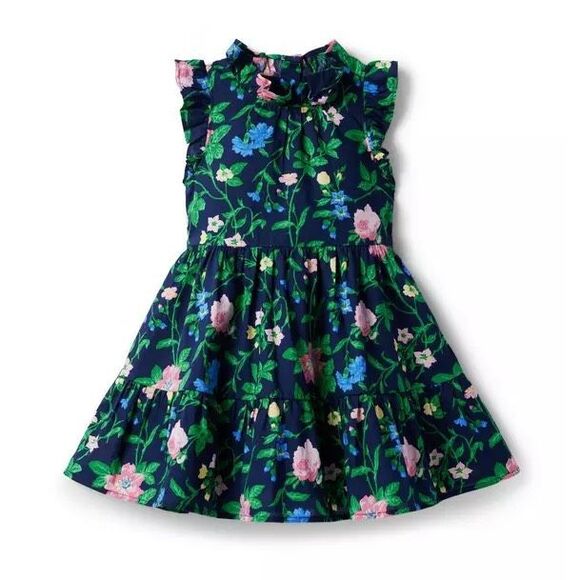Janie and Jack Floral Ruffle Sleeve Dress Size 2T